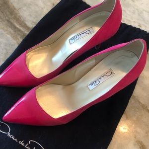 Pink Suede Oscar de la Renta Heels